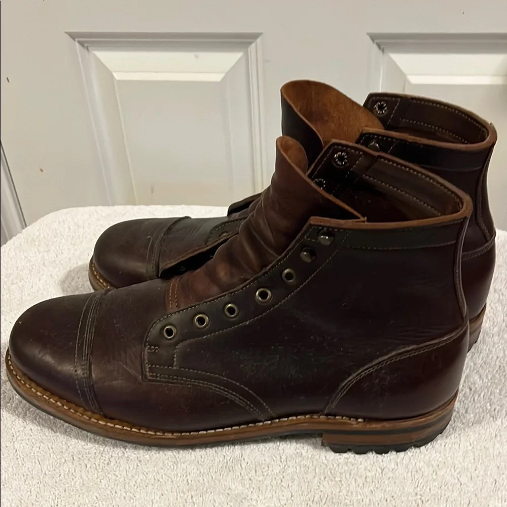 Truman Boot Co Reddish Brown Rugged Leather Boots - size 12.5 width EE - Picture 2 of 9